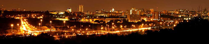 Madrid skyline at night